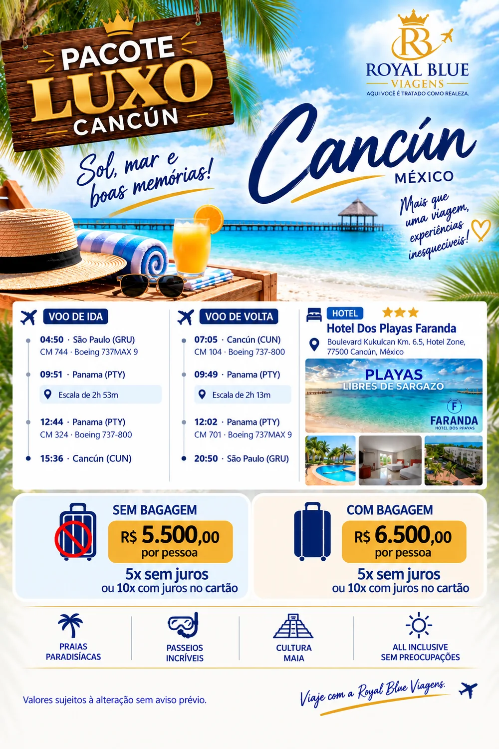 Cancún luxo - Hotel Dos Playas Faranda
