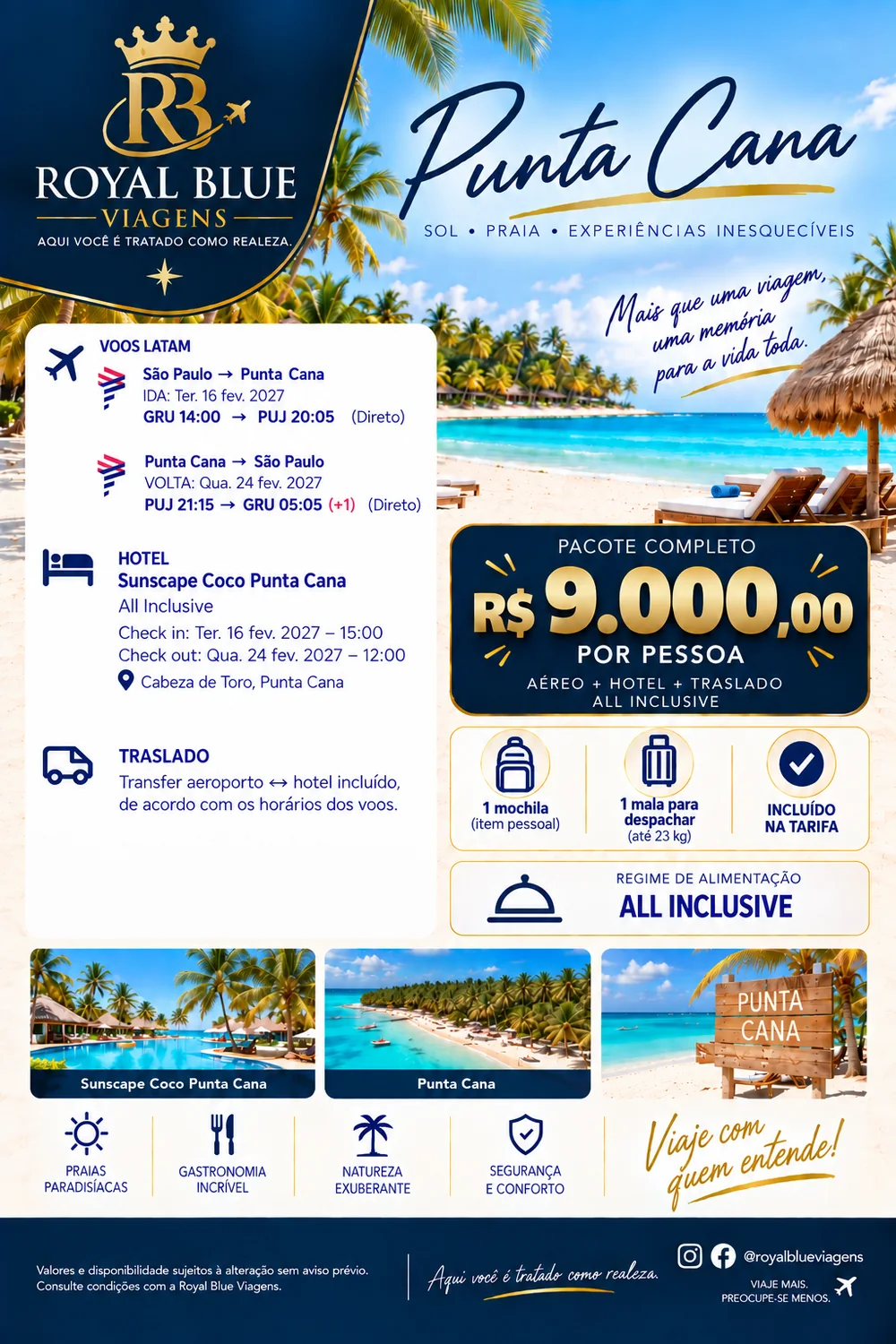 Punta Cana all inclusive - R$ 9.000