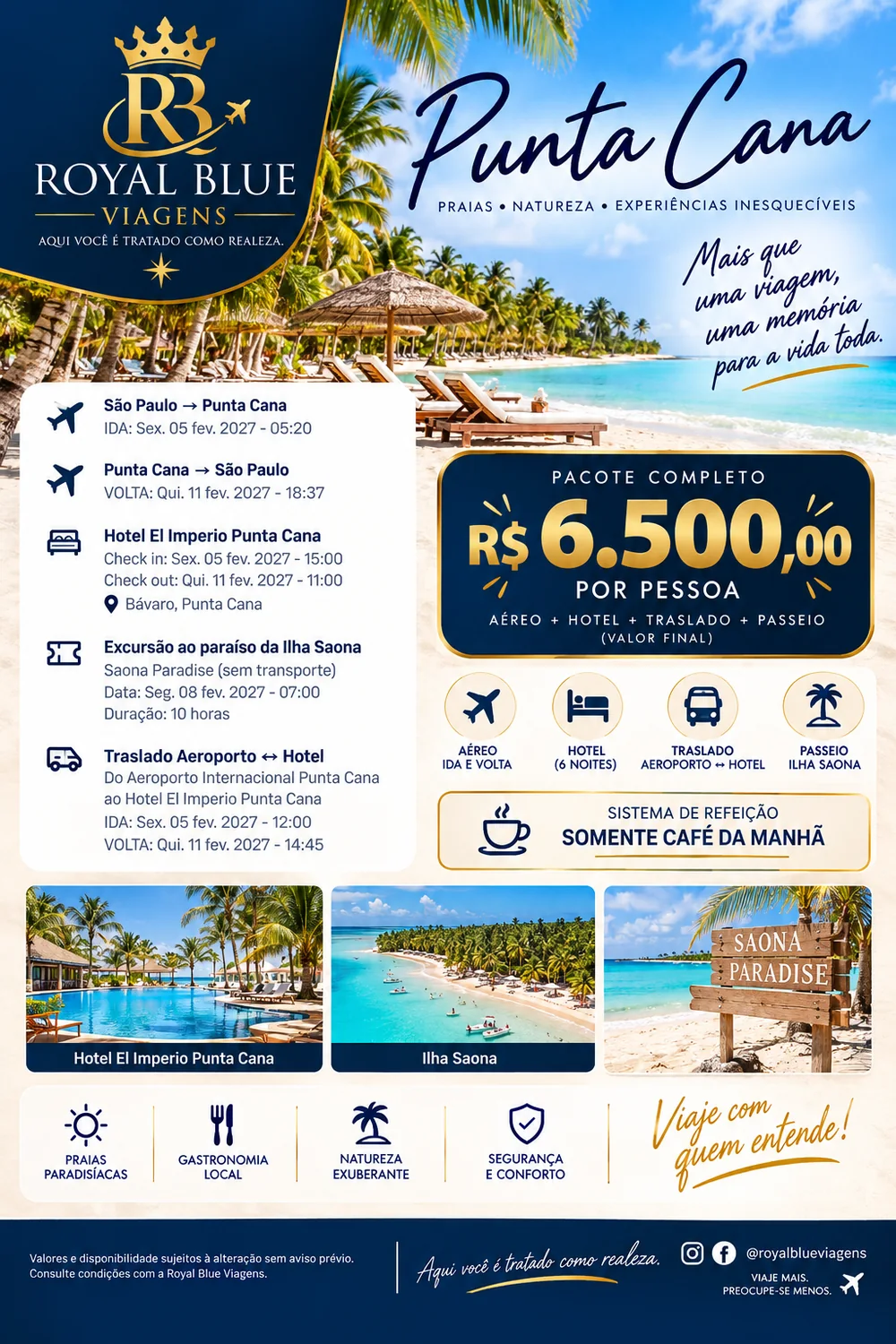Punta Cana com passeio Ilha Saona - R$ 6.500